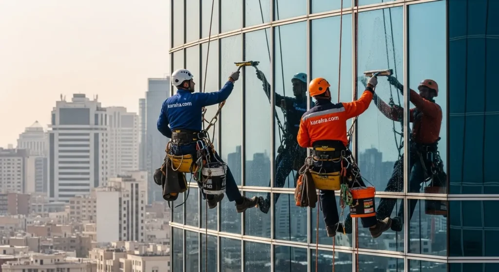 نماشویی با طناب بدون داربست در تهران